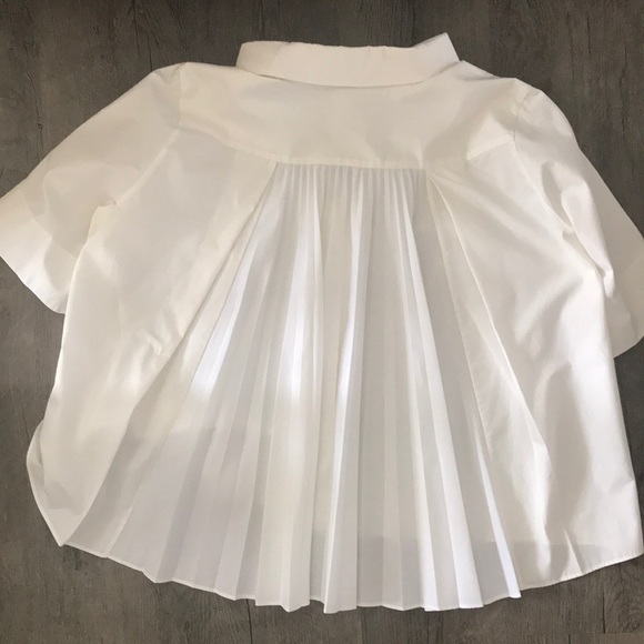 A-K-R-I-S punto white button up shirts w/ pleated back - Picture 8 of 8